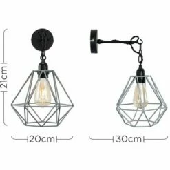 MINISUN Industrial Wall Light With Cage Shade - Grey - No Bulb -MINISUN Shop 8747732 4