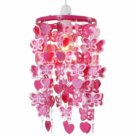 MINISUN Girls Pink Red Hearts Butterflies Ceiling Light Pendant Lampshade New MINISUN Girls Pink Red Hearts Butterflies Ceiling Light Pendant Lampshade New -MINISUN Shop 8747827 1