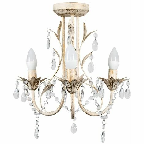 MINISUN 3 Way Chandelier with Acrylic Jewel Beads - Distressed Gold - No Bulb MINISUN 3 Way Chandelier With Acrylic Jewel Beads - Distressed Gold - No Bulb -MINISUN Shop 8747860 1