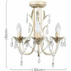 MINISUN 3 Way Chandelier With Acrylic Jewel Beads - Distressed Gold - No Bulb 5 MINISUN 3 Way Chandelier With Acrylic Jewel Beads - Distressed Gold - No Bulb -MINISUN Shop 8747860 4