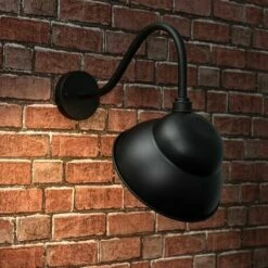MINISUN IP23 Metal Swan Neck Outdoor Wall Light - Black 4 MINISUN IP23 Metal Swan Neck Outdoor Wall Light - Black -MINISUN Shop 8747862 3