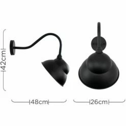 MINISUN IP23 Metal Swan Neck Outdoor Wall Light - Black 5 MINISUN IP23 Metal Swan Neck Outdoor Wall Light - Black -MINISUN Shop 8747862 4