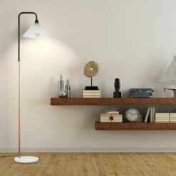 MINISUN Black & Copper Floor Lamp Shades Marble Base - Frosted -MINISUN Shop 8747863 3
