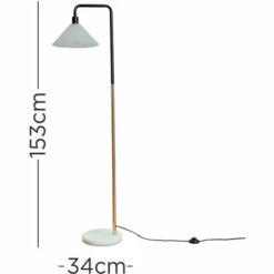 MINISUN Black & Copper Floor Lamp Shades Marble Base - Frosted -MINISUN Shop 8747863 4