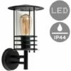MINISUN IP44 Black Stainless Steel Metal Outdoor Wall Light + 4W LED Filament Bulb - Warm White 2 MINISUN IP44 Black Stainless Steel Metal Outdoor Wall Light + 4W LED Filament Bulb - Warm White -MINISUN Shop 8747869 1