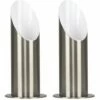MINISUN 2 X Brushed Chrome Table / Floor Standing Uplighter Wall Lamps + LED GU10 Light Bulbs - Warm White -MINISUN Shop 8747927 1