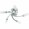 MINISUN 5 Way Chrome Twin Branch Arm Wall Light Clear & Frosted Light Diffusing Glass Shades - No Bulbs -MINISUN Shop 8747987 1