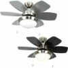 MINISUN Ceiling Fan With Light Remote Control 3 Speed Silver Chrome Six Blade -MINISUN Shop 8747989 1