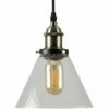 MINISUN Black & Gold Ceiling Pendant & Clear Glass Light Shade + 4W LED Filament Es E27 Amber Light Bulb 2 MINISUN Black & Gold Ceiling Pendant & Clear Glass Light Shade + 4W LED Filament Es E27 Amber Light Bulb -MINISUN Shop 8748015 1
