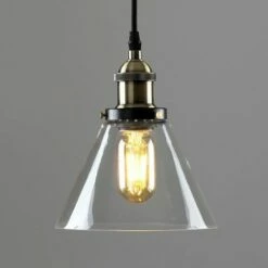 MINISUN Black & Gold Ceiling Pendant & Clear Glass Light Shade + 4W LED Filament Es E27 Amber Light Bulb 3 MINISUN Black & Gold Ceiling Pendant & Clear Glass Light Shade + 4W LED Filament Es E27 Amber Light Bulb -MINISUN Shop 8748015 2