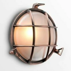 MINISUN IP64 Rated Round Outdoor Wall Fisherman Light - Copper - No Bulb -MINISUN Shop 8748056 2