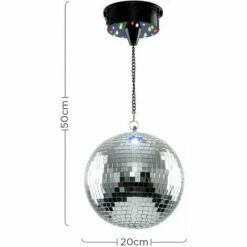 MINISUN Novelty Rotating Motorised Battery Operated Multi Coloured Disco Mirror Ball Ceiling Light -MINISUN Shop 8748072 4