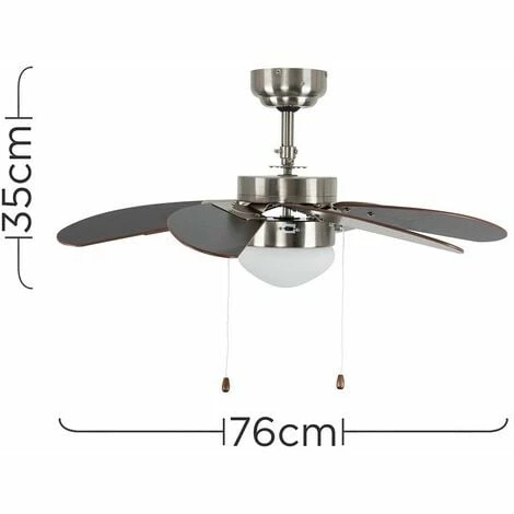 MINISUN 30" 6 Blade Ceiling Fan in Chrome & Wood with Light - No Bulb MINISUN 30" 6 Blade Ceiling Fan In Chrome & Wood With Light - No Bulb -MINISUN Shop 8748082 4