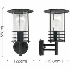 MINISUN IP44 Rated Stainless Steel Metal Fisherman'S Lantern Cage Outdoor Wall Light & 6W GLS LED Bulb - Black 5 MINISUN IP44 Rated Stainless Steel Metal Fisherman'S Lantern Cage Outdoor Wall Light & 6W GLS LED Bulb - Black -MINISUN Shop 8748111 4
