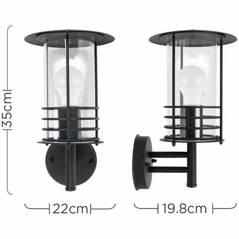 MINISUN IP44 Rated Stainless Steel Metal Fisherman'S Lantern Cage Outdoor Wall Light & 6W GLS LED Bulb - Black MINISUN IP44 Rated Stainless Steel Metal Fisherman'S Lantern Cage Outdoor Wall Light & 6W GLS LED Bulb - Black -MINISUN Shop 8748111 4