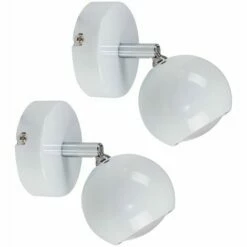 MINISUN 2 X Eyeball Ceiling/Wall Spotlights - White