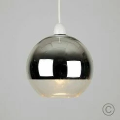 MINISUN Two Tone & Glass Globe Arco Ball Ceiling Pendant Light Shade - Chrome 3 MINISUN Two Tone & Glass Globe Arco Ball Ceiling Pendant Light Shade - Chrome -MINISUN Shop 8748219 2