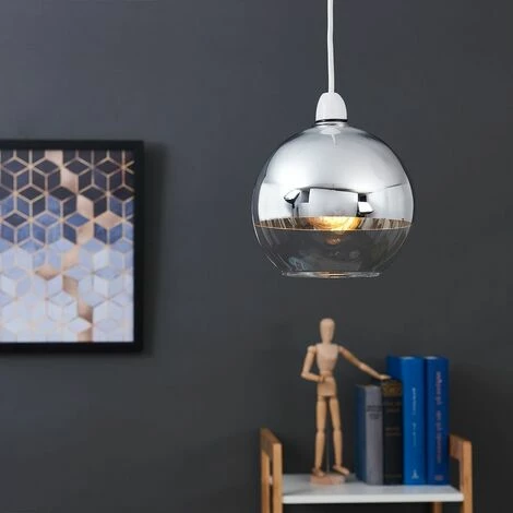 MINISUN Two Tone & Glass Globe Arco Ball Ceiling Pendant Light Shade - Chrome MINISUN Two Tone & Glass Globe Arco Ball Ceiling Pendant Light Shade - Chrome -MINISUN Shop 8748219 3