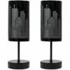 MINISUN 2 X Touch Table Lamps Dimmable New York Skyline Lighting - No Bulbs -MINISUN Shop 8748261 1