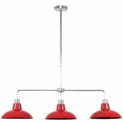MINISUN 3 Way Rise & Fall Suspended Over Table Ceiling Light With Retro Shades - Red