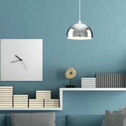 MINISUN Metal Dome Ceiling Pendant Light Shade - Chrome 4 MINISUN Metal Dome Ceiling Pendant Light Shade - Chrome -MINISUN Shop 8748321 3