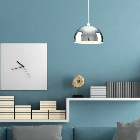 MINISUN Metal Dome Ceiling Pendant Light Shade - Chrome MINISUN Metal Dome Ceiling Pendant Light Shade - Chrome -MINISUN Shop 8748321 3