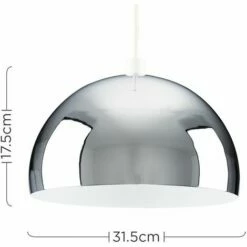 MINISUN Metal Dome Ceiling Pendant Light Shade - Chrome 5 MINISUN Metal Dome Ceiling Pendant Light Shade - Chrome -MINISUN Shop 8748321 4