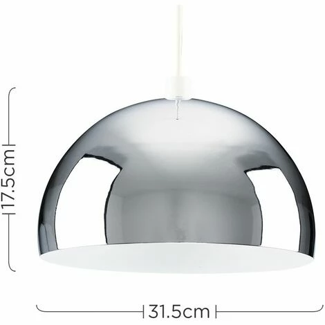 MINISUN Metal Dome Ceiling Pendant Light Shade - Chrome MINISUN Metal Dome Ceiling Pendant Light Shade - Chrome -MINISUN Shop 8748321 4