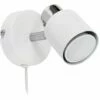 MINISUN Adjustable Ceiling Wall Spotlight With Plug, Cable & Switch + GU10 LED Bulb - White -MINISUN Shop 8748329 1