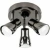 MINISUN 3 Way Round Plate Ceiling Spotlight Fitting - Black Chrome -MINISUN Shop 8748336 1