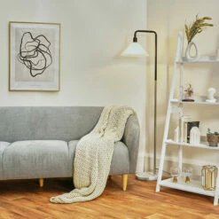 MINISUN Talisman Marble Base Floor Lamp In Brushed Chrome With Frosted Shade - No Bulb -MINISUN Shop 8748394 2