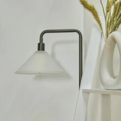 MINISUN Talisman Marble Base Floor Lamp In Brushed Chrome With Frosted Shade - No Bulb -MINISUN Shop 8748394 3