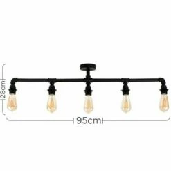 MINISUN Industrial 5 Way Bar Ceiling Light - No Bulbs -MINISUN Shop 8748473 4