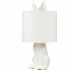 MINISUN Ceramic Rabbit Table Lamp - Matt White - No Bulb