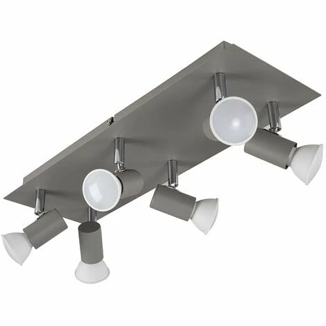 MINISUN Rectangular 6 Way Adjustable GU10 Ceiling Spotlight - No Bulbs MINISUN Rectangular 6 Way Adjustable GU10 Ceiling Spotlight - No Bulbs -MINISUN Shop 8748644 1