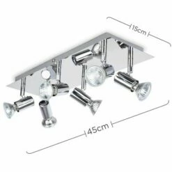 MINISUN Rectangular 6 Way Adjustable GU10 Ceiling Spotlight - No Bulbs 3 MINISUN Rectangular 6 Way Adjustable GU10 Ceiling Spotlight - No Bulbs -MINISUN Shop 8748644 2