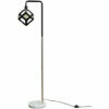MINISUN Talisman Marble Base Floor Lamp In Brushed Chrome With Puzzle Shade - No Bulb -MINISUN Shop 8748651 1