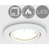 MINISUN 6 X Fire Rated GU10 Tiltable Recessed Ceiling Downlight Spotlights - White - No Bulbs -MINISUN Shop 8748695 1