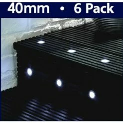 MINISUN White LED Round Garden Decking / Kitchen Plinth IP67 Rated Lights Kit - Pack Of 6 -MINISUN Shop 8748715 3