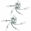 MINISUN 2 X 5 Way Chrome Swirl Flush Ceiling Lights + Clear & Frosted Glass Shades + 10 X 3W G9 LED Bulbs -MINISUN Shop 8748782 1