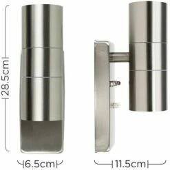 MINISUN Brushed Chrome IP44 Rated Up / Down Outdoor Security Wall Light -MINISUN Shop 8755372 4