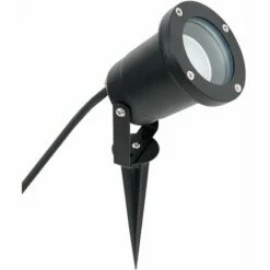 MINISUN Ground Spike Wall Mount IP65 Outdoor Light Black LED GU10 Bulb Cool White - Single