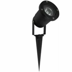 MINISUN IP65 Adjustable Wall Light Spotlight Black Outdoor Ground Spike - Pack Of 2