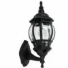 MINISUN IP44 Black & Clear Outdoor Security Wall Light + 4W LED Candle Bulb - Warm White -MINISUN Shop 8755392 1