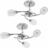 MINISUN 2 X Chrome 3 Way Ceiling Lights With Frosted Glass Shades -MINISUN Shop 8767717 1