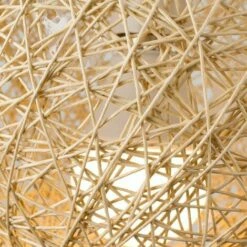MINISUN Cream Lattice Wicker Rattan Globe Ball Ceiling Pendant Light Lampshade - Small -MINISUN Shop 8815346 3