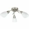 MINISUN 3 Way Arm Cross Over Flush Ceiling Light Frosted Glass Shades - No Bulbs -MINISUN Shop 8829952 1