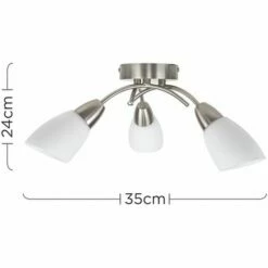 MINISUN 3 Way Arm Cross Over Flush Ceiling Light Frosted Glass Shades - No Bulbs 5 MINISUN 3 Way Arm Cross Over Flush Ceiling Light Frosted Glass Shades - No Bulbs -MINISUN Shop 8829952 4