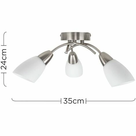 MINISUN 3 Way Arm Cross Over Flush Ceiling Light Frosted Glass Shades - No Bulbs MINISUN 3 Way Arm Cross Over Flush Ceiling Light Frosted Glass Shades - No Bulbs -MINISUN Shop 8829952 4
