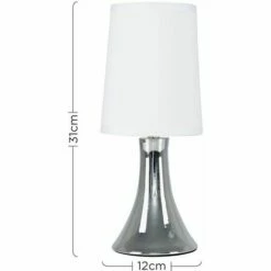 MINISUN Modern Trumpet Touch Dimmer Table Lamp + 5W LED Candle Bulb - White -MINISUN Shop 8844112 4